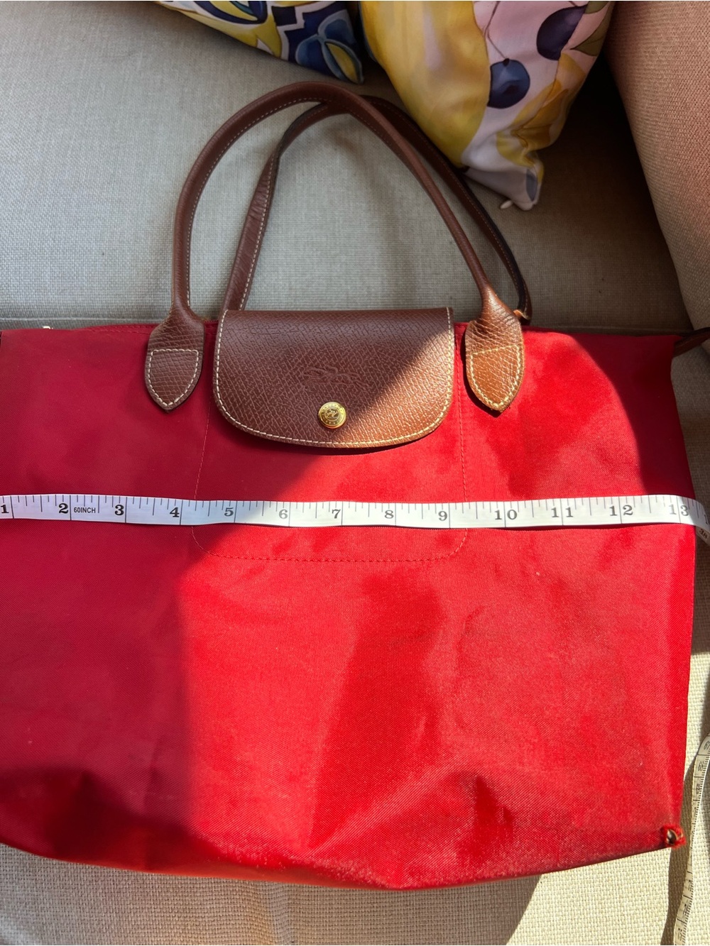 Longchamp Le Pliage Original Medium Shoulder Tote Bag - Red - Picture 12 of 14